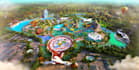 3d cgi amusement park, theme park, central theme, water park, resort park design