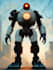 create cyberpunk sci fi robot, mecha character concept art