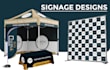 design canopy tent, backdrop feather flag, banner