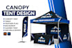 design canopy tent, backdrop feather flag, banner