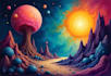 create magical abstract art, psychedelic, surrealism, cubism
