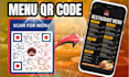 design menu qr code, restaurant qr code, digital menu qr code