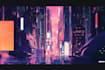 do cyberpunk scifi futuristic city