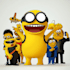 draw a high quality yellow cartoon character