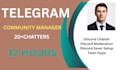 web3 hyper moderator discord chatter mod with 20 chatters in crypto project
