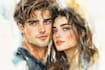 paint watercolor couple portraits