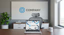 design office mockup and customize zoom virtual background