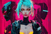 draw cyberpunk pop art anime characters