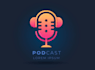 do podcast cover art speaker character logo design