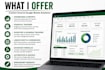 create a custom excel spreadsheet, dashboard, or tracker