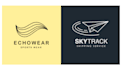 do modern line art text or badge logo design