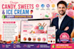 design candy sweets ice cream shopify dropshipping store website