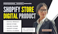 create digital product shopify store, ebook store online course, digital planner