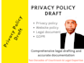 draft gdpr privacy policy, website terms, and data protection legal documents