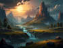 create fantasy landscape concept art