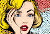 draw a retro pop art roy lichtenstein style