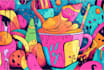 create colorful doodle art illustration