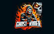 design creative ghost rider mascot logo with any file