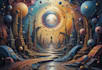 create magical abstract art, psychedelic, surrealism, cubism