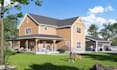 do 3d farmhouse, barndominium, tiny house, facade rendering