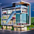 design architectural 3d modern exterior with rendering