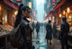 create sci fi or cyberpunk landscape artwork