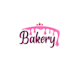 design feminine watercolor cake and bakery logo