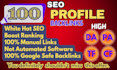 build 100 profile backlinks to rank your website