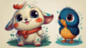 draw cute cartoon animal character