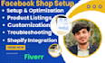 do professional facebook shop setup and shopify integration