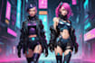 draw cyberpunk pop art anime characters