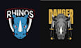 create mascot hooligan rhinoceros logo