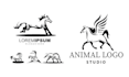create hand drawn animal horse logo