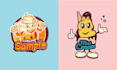 create unique food ice cream cartoon logo