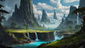 create fantasy landscape concept art