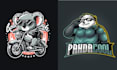design mascot biker panda logo