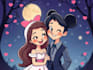 do cartoon disney couple portrait