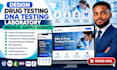 design drug testing website, dna testing, laboratory, medical supply website