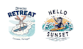 create animal mascot beach surfing logo