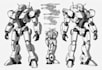 draw mecha, robot, sci fi concept art