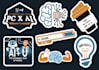 sticker pack design trendy and fun