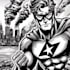 make a black and white comic superhero character
