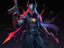 design cyberpunk and fantasy character splash art