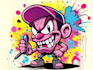 draw graffiti character, cool cartoon character