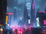 do futuristic cyberpunk city and sci fi concept art