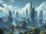 make environment, cyberpunk, concept art landscape design