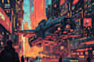 create a futuristic, cyberpunk, sci fi metropolis city