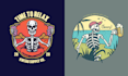 create amazing skeleton pub beer logo