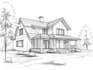 vector sketch favorite place, city, house portrait