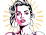 draw a professional pop art portrait